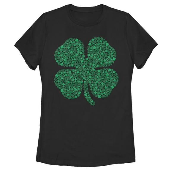 Women's Marvel St. Patrick's Day Hero Icon Clover Graphic Tee Black X Large