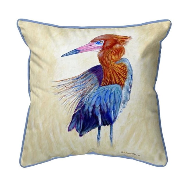 Betsy Drake HJ1133 18 x 18 Po. Rougeâtre Portrait d'Aigrette Oreiller Intérieur et Extérieur&44; Grand