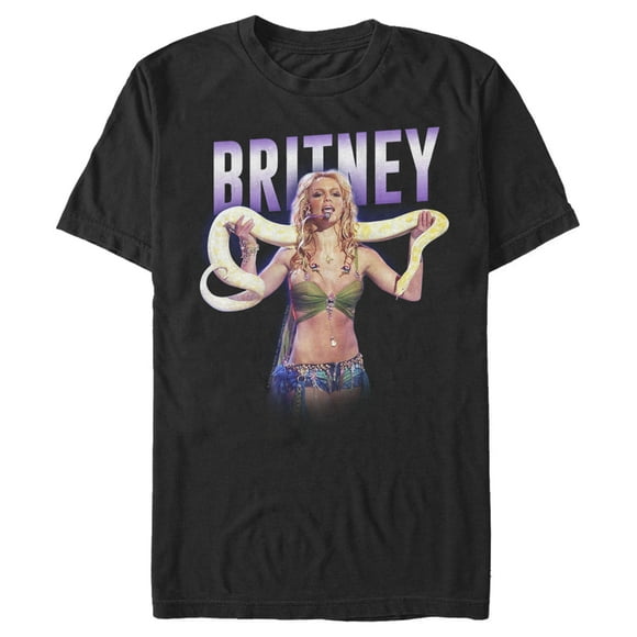 Men's Britney Spears Slave 4 U Python  T-Shirt - Black - X Large