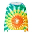 thumbnail image 4 of AUNVITO Women's Tie-Dye Hoodie Long Sleeve Pullover with Pockets Y2K Streetwear Casual Waffle Knit Stretchy Comfort Loose Fit, 4 of 6