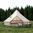 thumbnail image 2 of Bell Tent with Stove Jack, Spacious 13.1ft Family Glamping Yurt, 4-6 Person, 4 Season, Easy Setup, Waterproof, Ventilated Outdoor Shelter (13.1ft(Beige)), 2 of 10