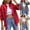 Red, variant on Womens Jean Jacket Women's Ripped Distressed Frayed Denim Jacket Oversized Long Sleeve Button Front Boyfriend Jean Jacket Coat Western Shacket Fall Jackets for Women 2023