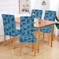 thumbnail image 2 of Yayeee 4 Pack Dining Chair Covers Stretch Parson Chairs Slipcovers Seat Protector, Blue Forest Cat Pattern, 2 of 6