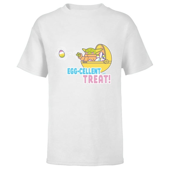 Star Wars The Mandalorian Grogu Easter Egg-Cellent Treat! - Short Sleeve T-Shirt for Kids - Customized-White