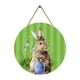 thumbnail image 3 of Adorno colgante de madera con diseño de conejito de Pascua redondo para patio, interior y exterior Estilo D, 3 of 9