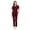 Burgundy, variant on Zipper Scrubs for Women Set Work Utility Modern Nursing Uniform Athletic Healthy Beauty Wear Elastic Suit 8 Pockt