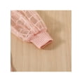 thumbnail image 6 of Franhais Girl Two Piece Outfits, Long Sleeve Patchwork See Through Plaid Ribbed Tops Denim Elastic Lettering Ripped Jeans, 6 of 9