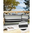 thumbnail image 3 of Outdoor Waterproof Pillow Covers Pack of 2, Abstract Stripe Classic Sage Green Black Lines Art Decorative Throw Pillowcases Cushion Covers for Garden Patio Tent Sofa Couch, 20x12 inch, 3 of 8