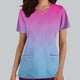 thumbnail image 1 of Fiudx Ofertas Flash Del Día Top de Ropa de Enfermería con Bolsillo y Cuello En V de Manga Corta de Color Degradado Informal a La Moda para Mujer, 1 of 5
