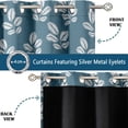 thumbnail image 3 of Vargottam Printed Blackout Curtains - Blue Leaf Design, Set of 2 Panels, 42 x 96 Inches - Room Darkening, Thermal Insulated Window/Door Drapes with Grommets, 3 of 9
