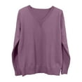 thumbnail image 3 of Sweaters for Women 2025 Fall Winter Long Sleeve V-Neck Loose Knit Sweater Jumper Tops Womens Pullover Sweaters, 3 of 6