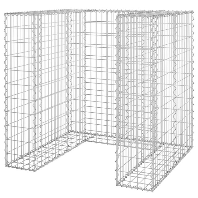 vidaXL Gabion Wall for Garbage Bins Galvanized Steel Stone Basket Gabion Cage