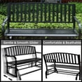 thumbnail image 3 of Dkelincs 50" Outdoor Glider Garden Bench Patio Double Swing Rocking Glider with Armrests for Garden, Porch, Deck, 3 of 7