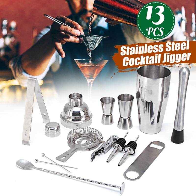 13Pcs 750ML Durable Steel Cocktail Mixer Jigger Bar Drink Shaker Bartender Kits Walmart Canada