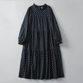 thumbnail image 1 of Ovzne Robes Grande Taille pour Femmes aux Formes Robe Femme Robe à Manches Longues Ample Imprimée à Pois Robe Grande Taille Robe à Manches Longues Imprimée Liquidation, 1 of 7