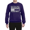 thumbnail image 2 of Wild Bobby Installing Muscles Please Wait Gym/Workout Unisex Crewneck Graphic Sweatshirt, Purple, X-Large, 2 of 5