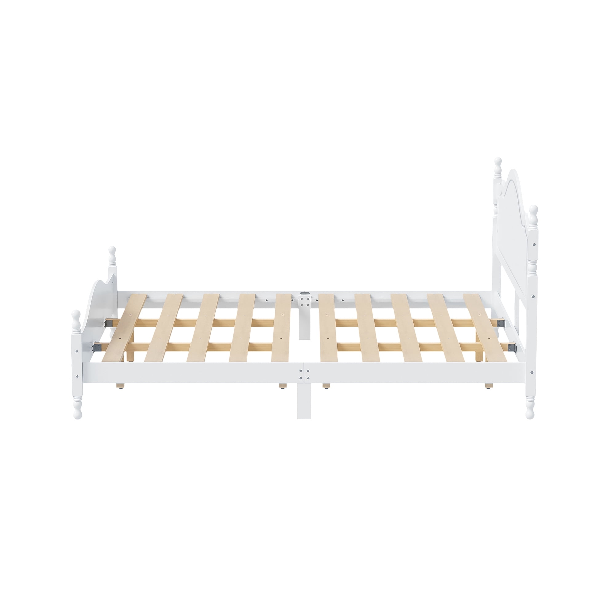 Euroco Wood King Size Platform Bed, White