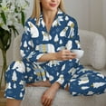 thumbnail image 6 of Fotbe cute winter bear Pattern Long Sleeve Pajama Set for Women,Sleepwear Set,2-piece Loungewear Set,Soft PJs Comfy Nightwear with Pockets -, 6 of 7