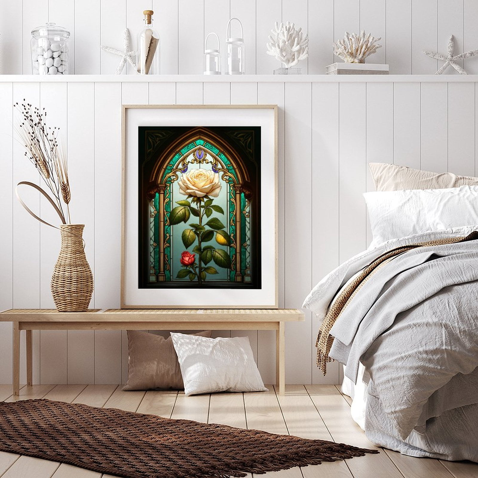 Diamond Art Kits for Adults - 5d Stained Glass Floral Art Deco Diamond Painting for Adults, Diamond Art for Adults Beginners, Diamond Painting Kits for Adults for Home Wall Decor