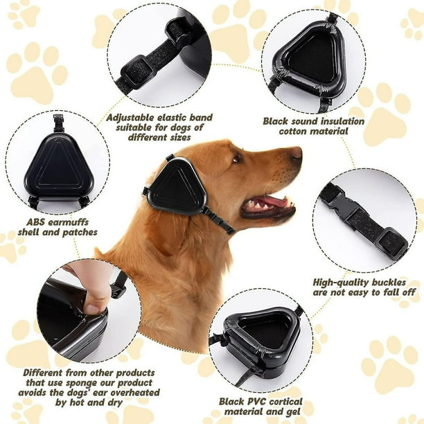 Yeater Dog Noise Protection Ear Muffs Noise Cancelling Headphones For Dogs Hearing Protection fireworks Black