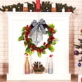 thumbnail image 1 of Ganfancp Corona de Navidad de Ratán Corona de Frutos Rojos Decoración para El Hogar Puerta Colgante Decoración Navideña Corona de Ratán con Lazo Ofertas Del Día 1 Corona, 1 of 6