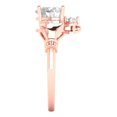 thumbnail image 3 of 1.06 ct Heart Cut White Sapphire Claddagh 14K Rose Gold Womens Engagement Ring, 3 of 5