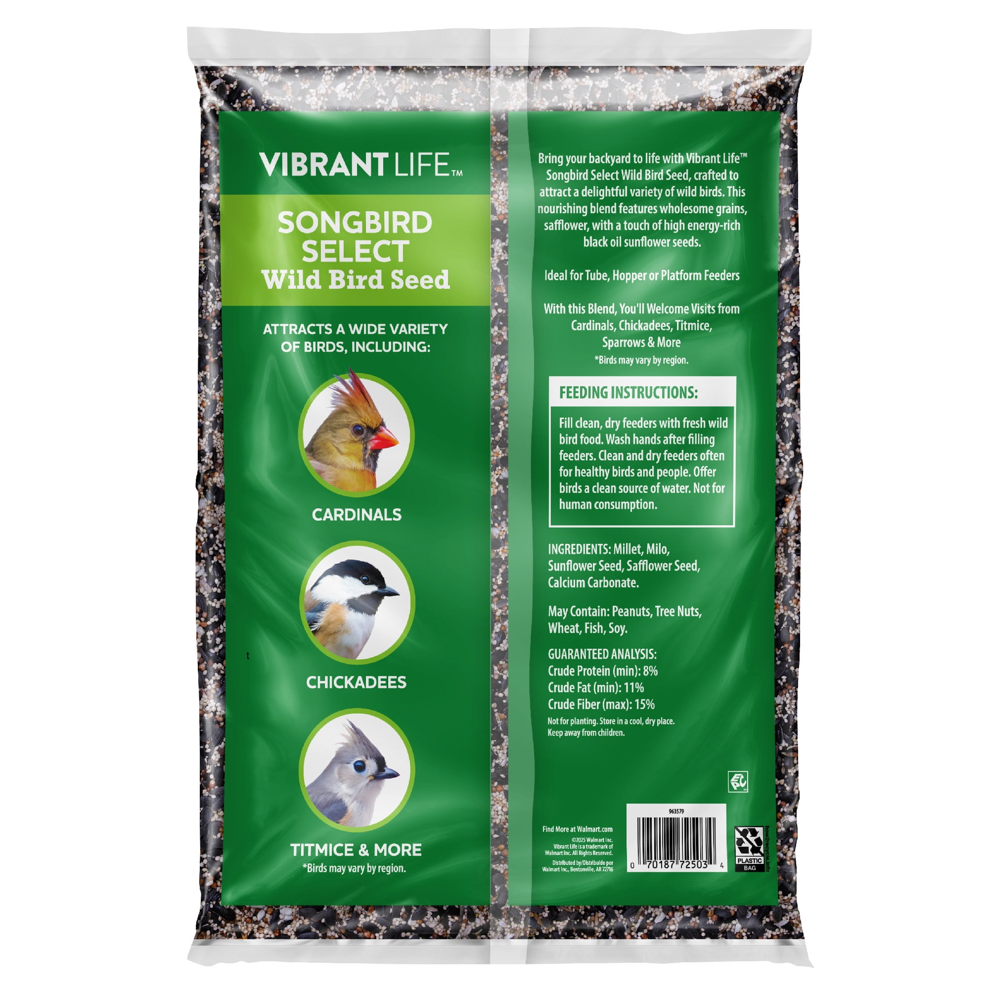 Vibrant Life Songbird Select Wild Bird Seed, 5 lb. Bag - Walmart.com