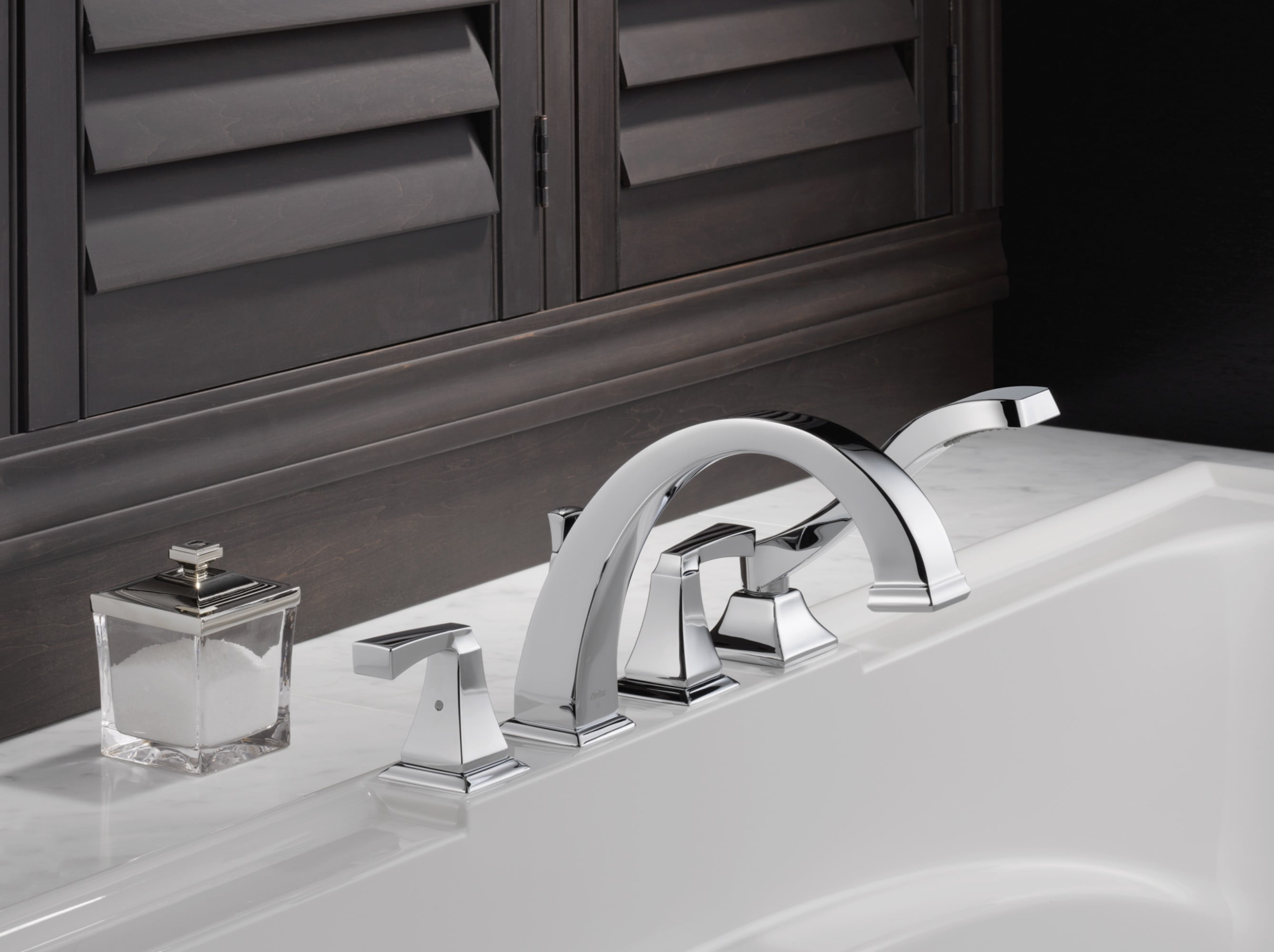 Delta Dryden Roman Tub with Hand Shower Trim, Stainless