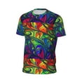 thumbnail image 6 of Wukai Pride Rainbow Print Men's Short-Sleeved Mesh T-Shirt,Quick-Dry Short Sleeve Workout T-Shirt-X-Small, 6 of 8