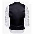 thumbnail image 4 of Chaleco de seda elegante para hombres, conjunto de chaqueta sin mangas, corbata de pajarita, traje de boda, oro sólido, verde, rosa, Morado, Rojo, 4 of 5