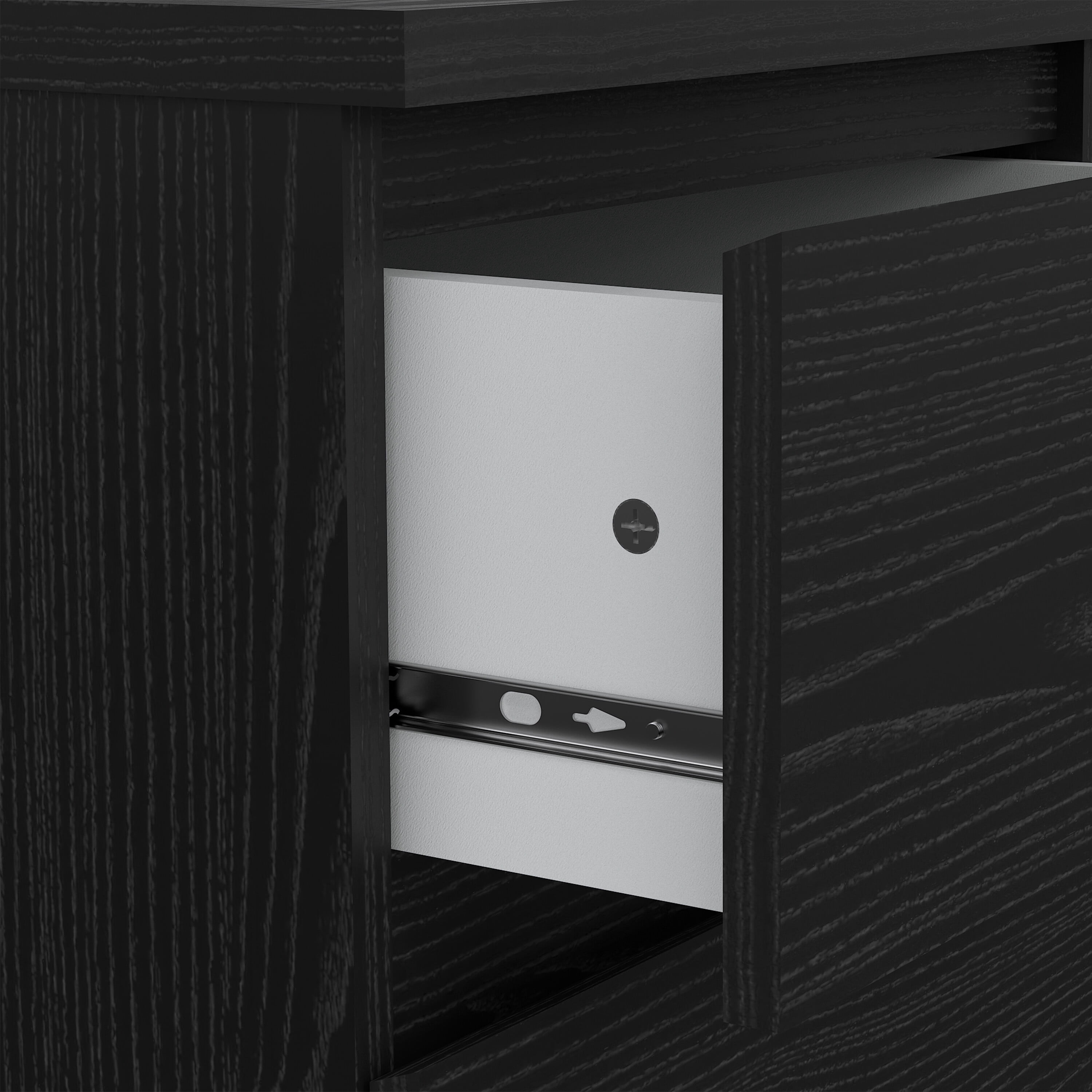 Tvilum Scottsdale 3-Piece Bedroom Set - Chest and Nightstand Set of 2, Black Woodgrain