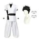 thumbnail image 3 of Disfraz de Ryomen Sukuna de DAZCOS, traje de kung fu blanco con pegatinas de tatuajes, disfraz de Cosplay de Ryomen Sukuna como Megumi Showdown, conjunto completo, 3 of 5