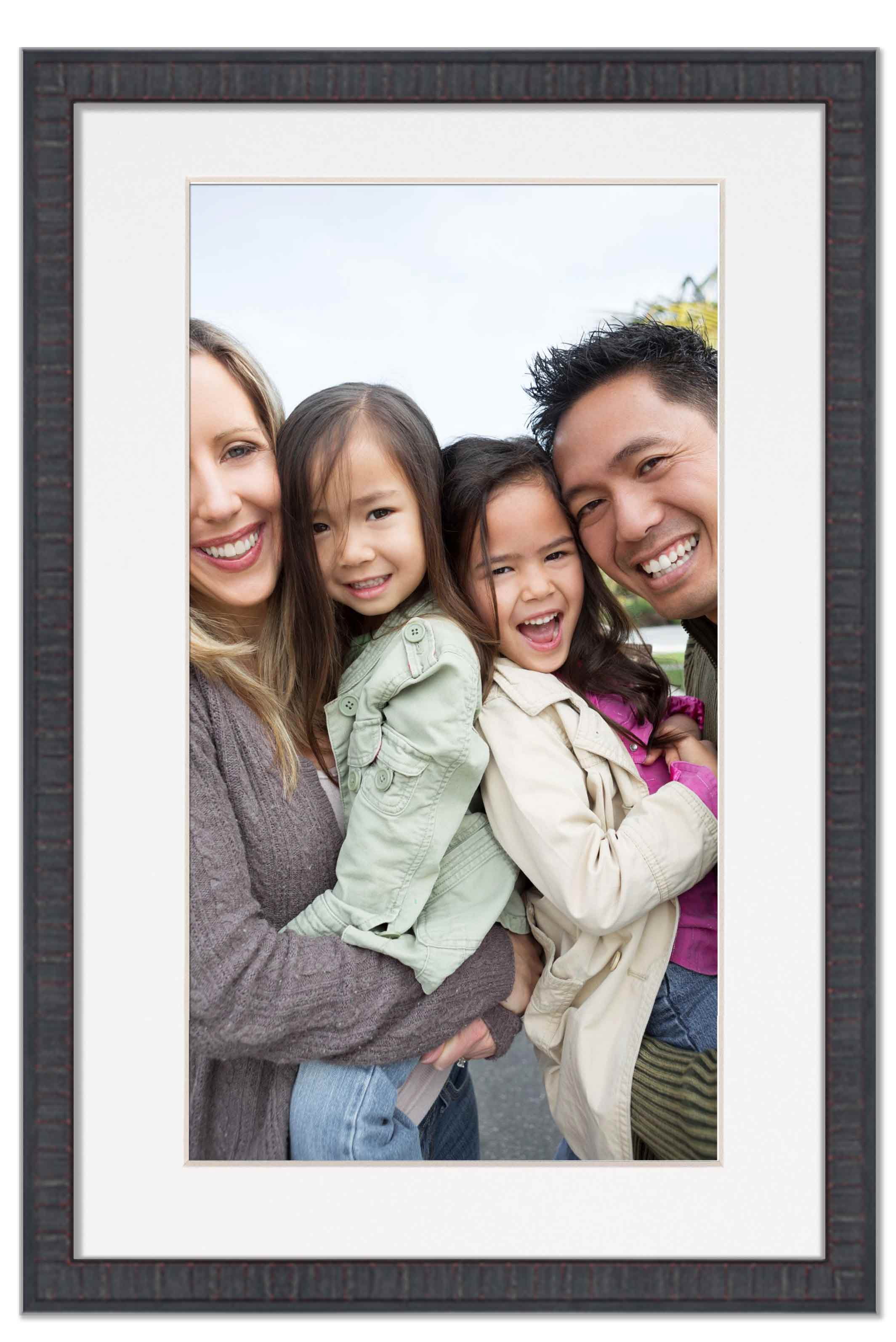 12x18 Frame Mahogany With White Picture Mat For 12x18 Photo - Mahogany 18x24 Frame To Display Print