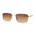 thumbnail image 4 of Luxury Jaguar Cougar Jewel Metal Arm Rectangle Hustler Sunglasses Gold - Brown, 4 of 8