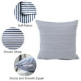 thumbnail image 5 of Throw Pillow Covers 26x26 - Decorative Pillows for Couch Set of 2 Rustic Linen Striped Lumbar Cushion Cover Soft Large Pillowcase for Bedding Decor, Sofa, Outdoor Farmhouse Home Navy Blue, 5 of 6