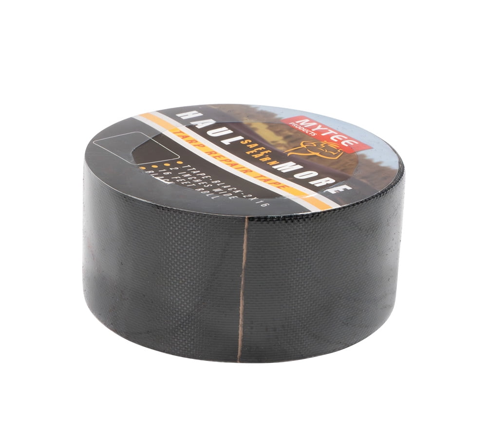 8.8 oz Waterproof Black Vinyl Tarp Repair Tape 2 Inch x 16 FT with Heavy Duty Adhesive Backing - Tarp Patch Kit, Tarp Repair Kit