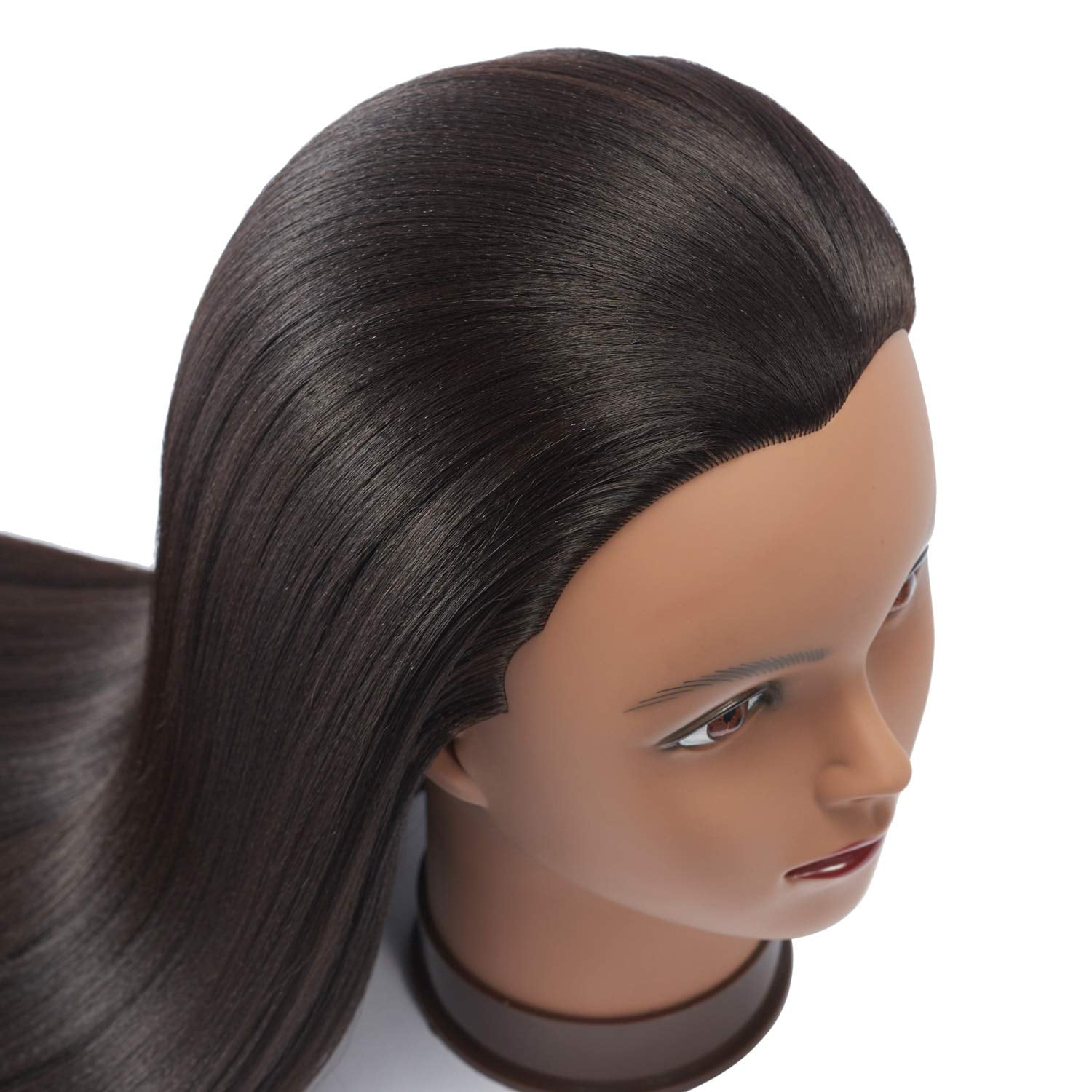 Hairlink 26-28'' Mannequin Head Synthetic Fiber Long Hair Styling Training  Head Dolls for Cosmetology Manikin Maniquins Practice Head with Clamp Stand