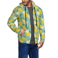 thumbnail image 2 of Uemuo Lemons Chamomile Flowers And Leaves for Men's Fashion Full-zip Hoodies & Sweatshirts with Kangaroo Pocket, Zip-up Hooded Sweatshirt, Moisture Wicking & Breathable-Large, 2 of 5
