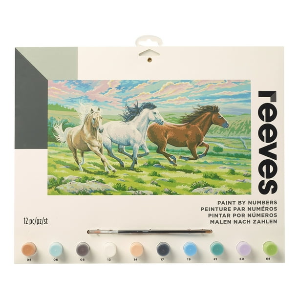 Reeves Large Acrylic Painting By Number Kit, 11.5" x 15.5", Galloping