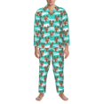 thumbnail image 3 of Fotbe Lobsters Of Turquoise Waves Pijama de Hombre con Estampado de Manga Larga, Conjunto de 2 Piezas, Ropa de Dormir Suave y Cómoda con Bolsillos-XX-Large, 3 of 7