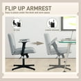 thumbnail image 4 of CoSoTower Chaise Croisée avec Accoudoirs Rabattables, Chaise de Bureau Grand avec Hauteur Réglable, Inclinable, Sans Roues, Gris, 4 of 7