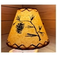 thumbnail image 2 of Rustic Oiled Paper Clip-On Lamp Shade with Pine Cone Design - 9", 2 of 7