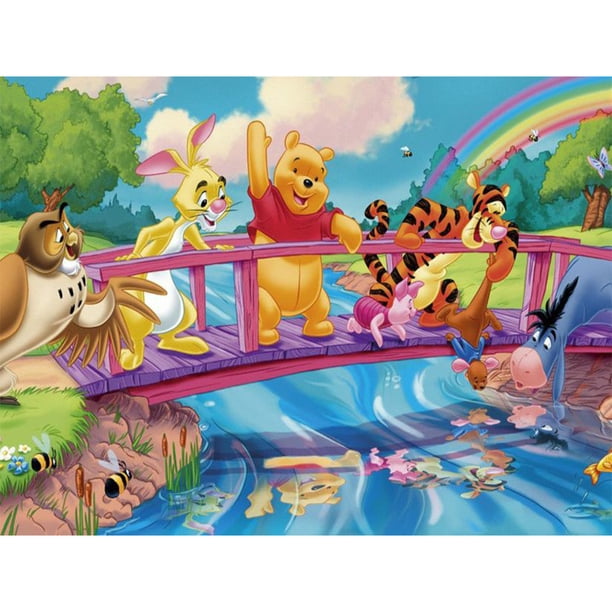 5D DIY Diamond Pooh Taladro redondo completo Mosaico Imagen de arte Rhinestone