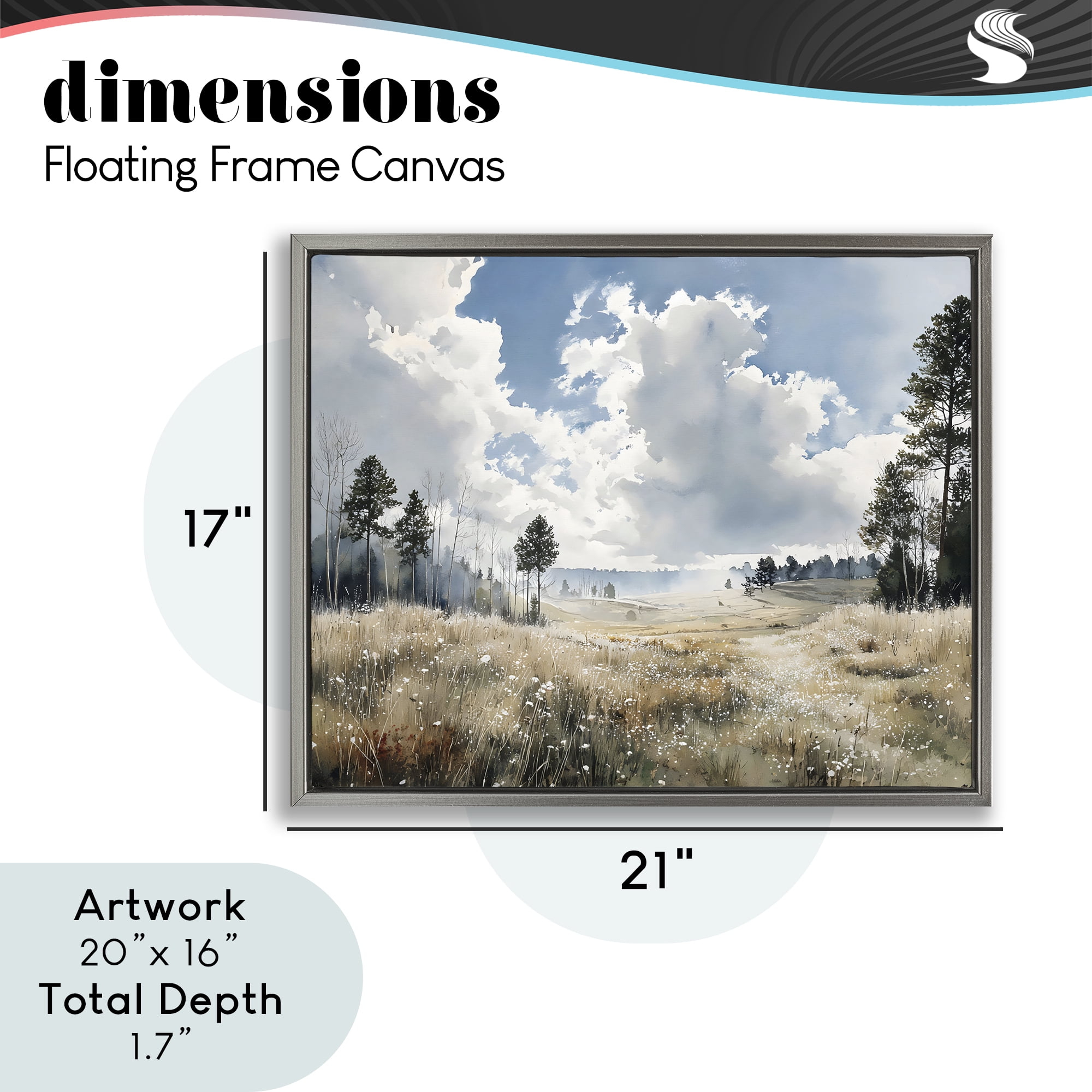 Stupell Industries Blue Kissed Landscape Gray Framed Floater Canvas Wall Art, design by Franklyn Gregory