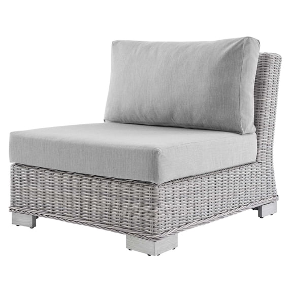Lounge Chair, Sunbrella, Rattan, Wicker, Grey Gray, Modern Contemporary Urban Design, Outdoor Patio Balcony Cafe Bistro Garden Furniture Hotel Hospitality