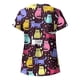 thumbnail image 4 of Puntoco Mujeres de manga corta con cuello en V Uniforme de trabajo Estampado Ropa de trabajo Blusas Jersey Camisetas tops Puntoco Puntoco-5958, 4 of 5