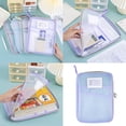 thumbnail image 2 of Clear Net File Bag Large Capacity Document Organiser Bag Homework Organiser Bag Zippered Academic File Bag for School, 2 of 9