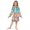 thumbnail image 2 of BZSMCE Bathrobes Belt Hooded Happy Trio in A Floral Field Creative Pattern, 2 of 8