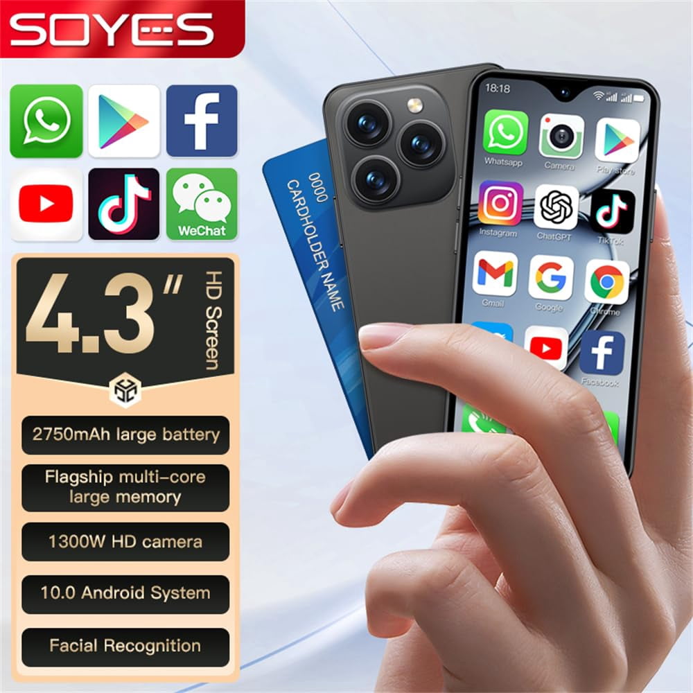 Mini Smartphone 4G Unlocked SOYES XS18 Pro Max 4.3'' HD Small