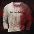 thumbnail image 2 of Problem Gelst Imprimé Homme Thème Halloween Décontracté Col Rond Graphique Sang Chemise Grande Taille Couleur Unie Manches Courtes, 2 of 6
